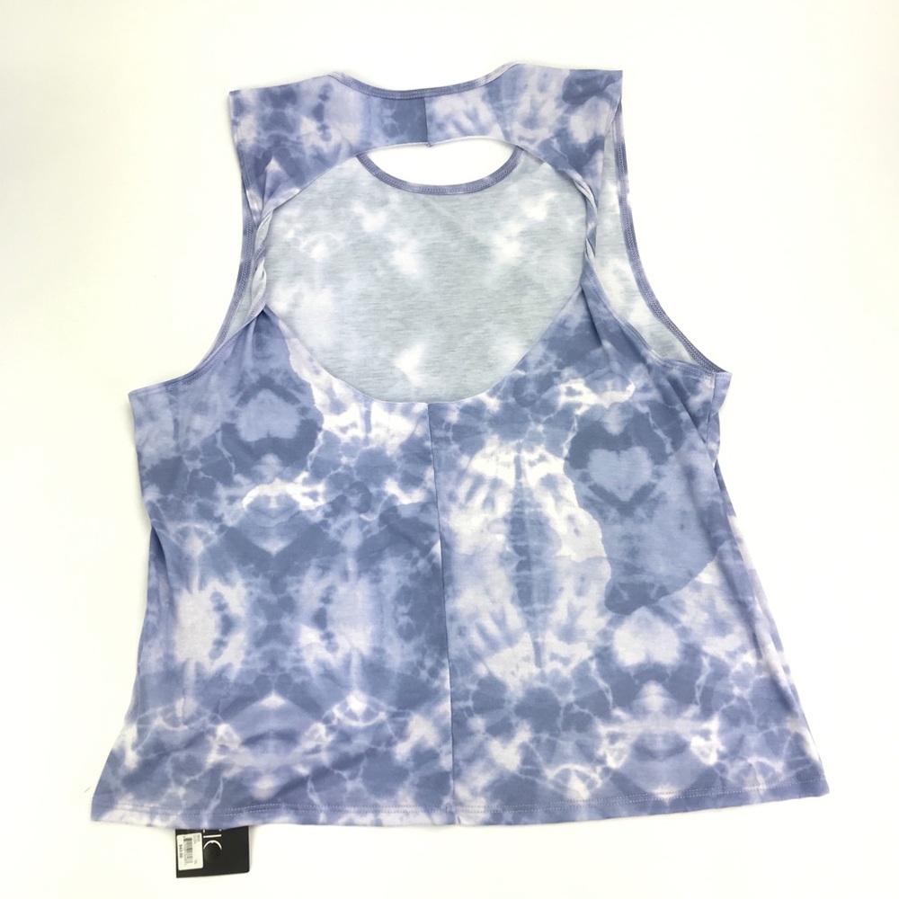 Onzie Hot Yoga Purple Tie Dye Twist Back Top M/L - Picture 4 of 5